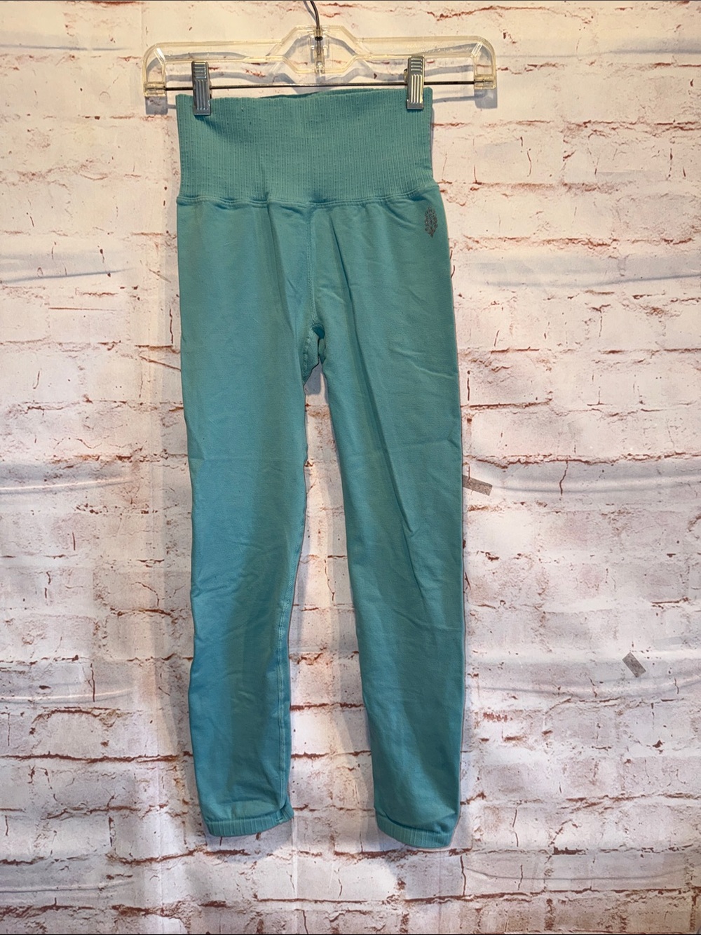 Free people movement Good Karma Teal High-Waist Active Leggings perforated Xs